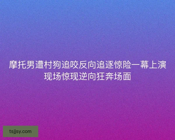 摩托男遭村狗追咬反向追逐惊险一幕上演现场惊现逆向狂奔场面