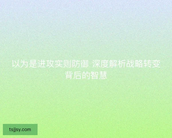 以为是进攻实则防御 深度解析战略转变背后的智慧